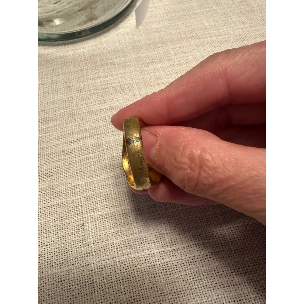 Vintage 18K HGE Cluster Ring Lot (2) – Anson Filigree & Vargas Signet – Retro